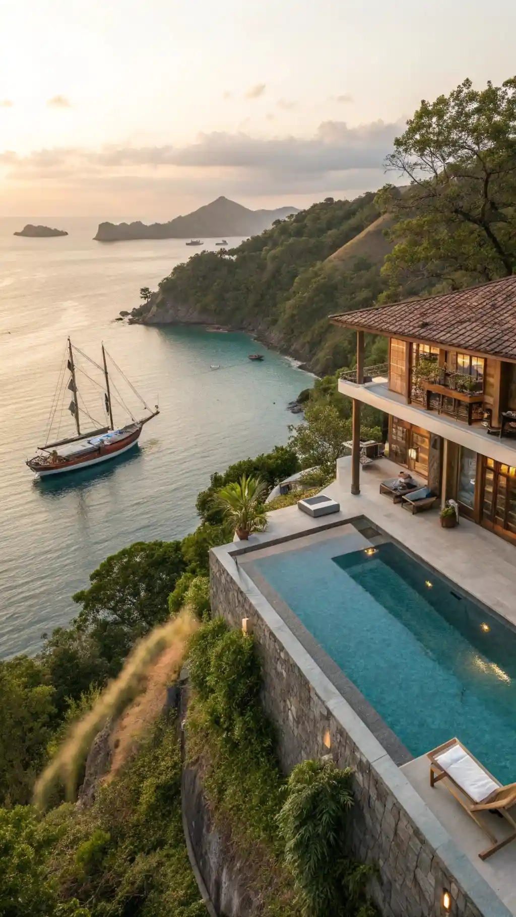 Invest Labuan Bajo Komodo Island | Luxury Villa in Labuan Bajo with Sailing Phinisi View | Komodo Luxury