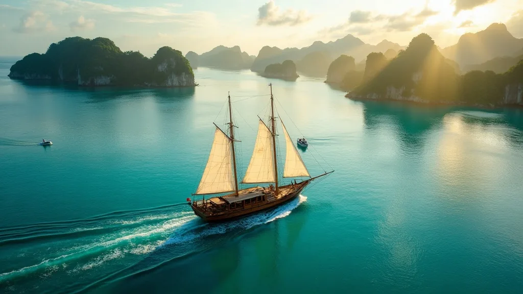 Boat crossing the Dampier Strait from Sorong toward the karst islands of Raja Ampat
