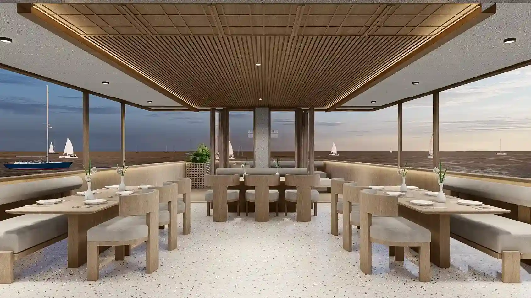 Sora Phinisi Boat Charter Restaurant | Komodo Tour | Komodo Luxury